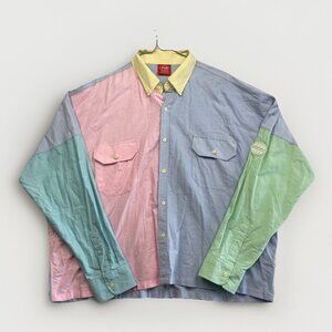 Paragraph P08 Long Sleeve shirt Pastel Colorblock Made in Seoul Korea Sz M/L